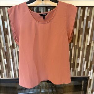Express Pink Cap Sleeve Boxy Blouse